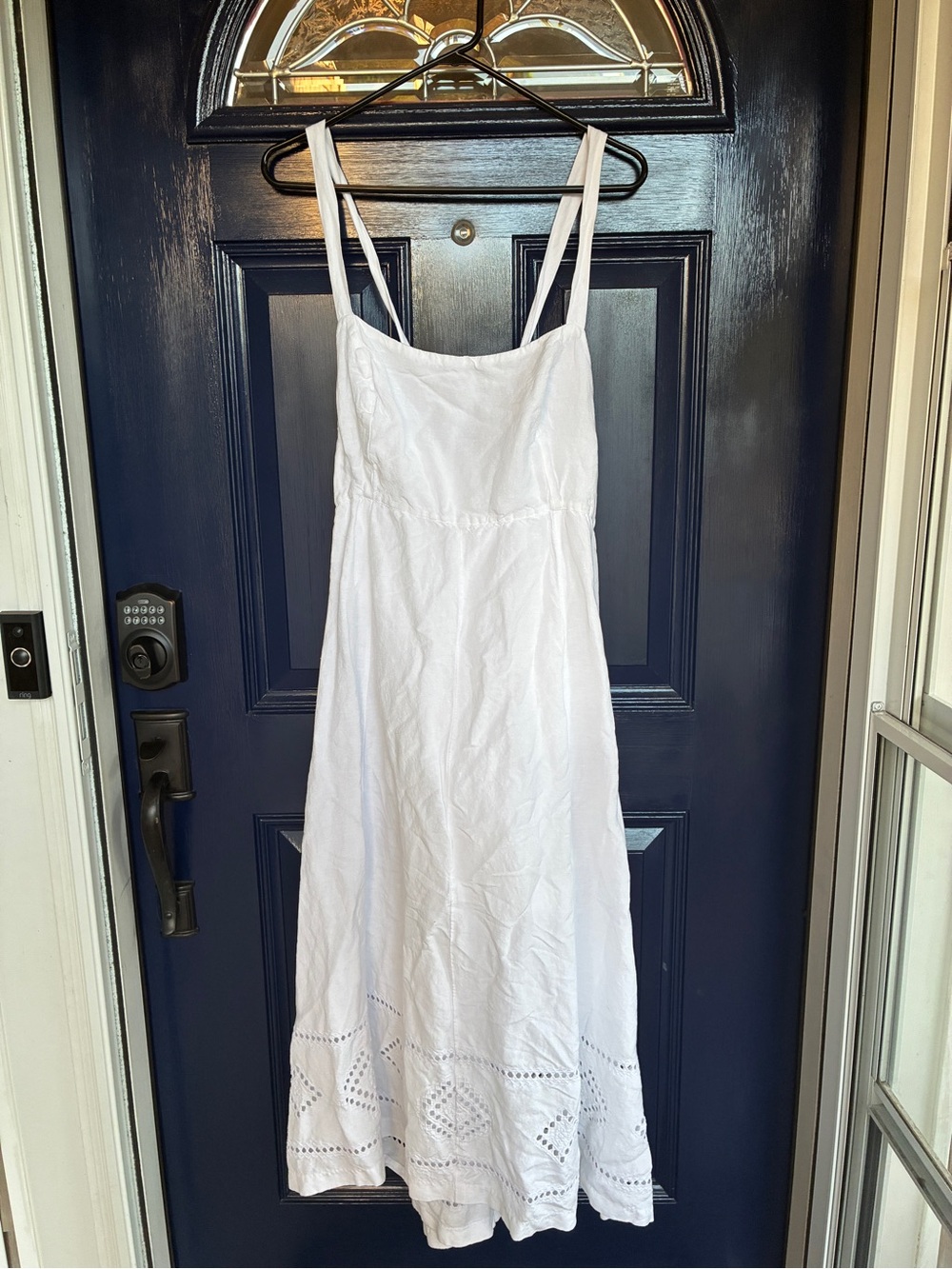 Madewell White Linen Tie Back Maxi Dress EUC